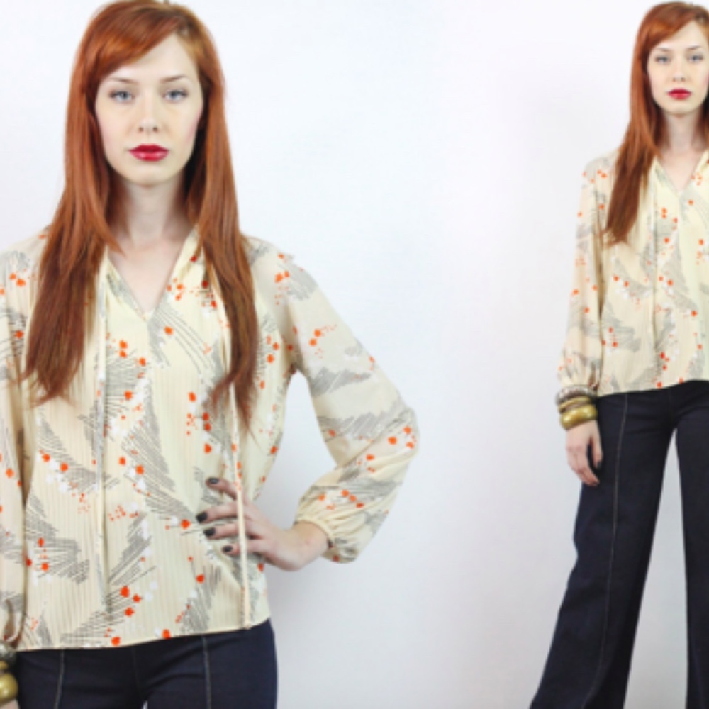 Vintage seventies PRINTED BOHO TUNIC